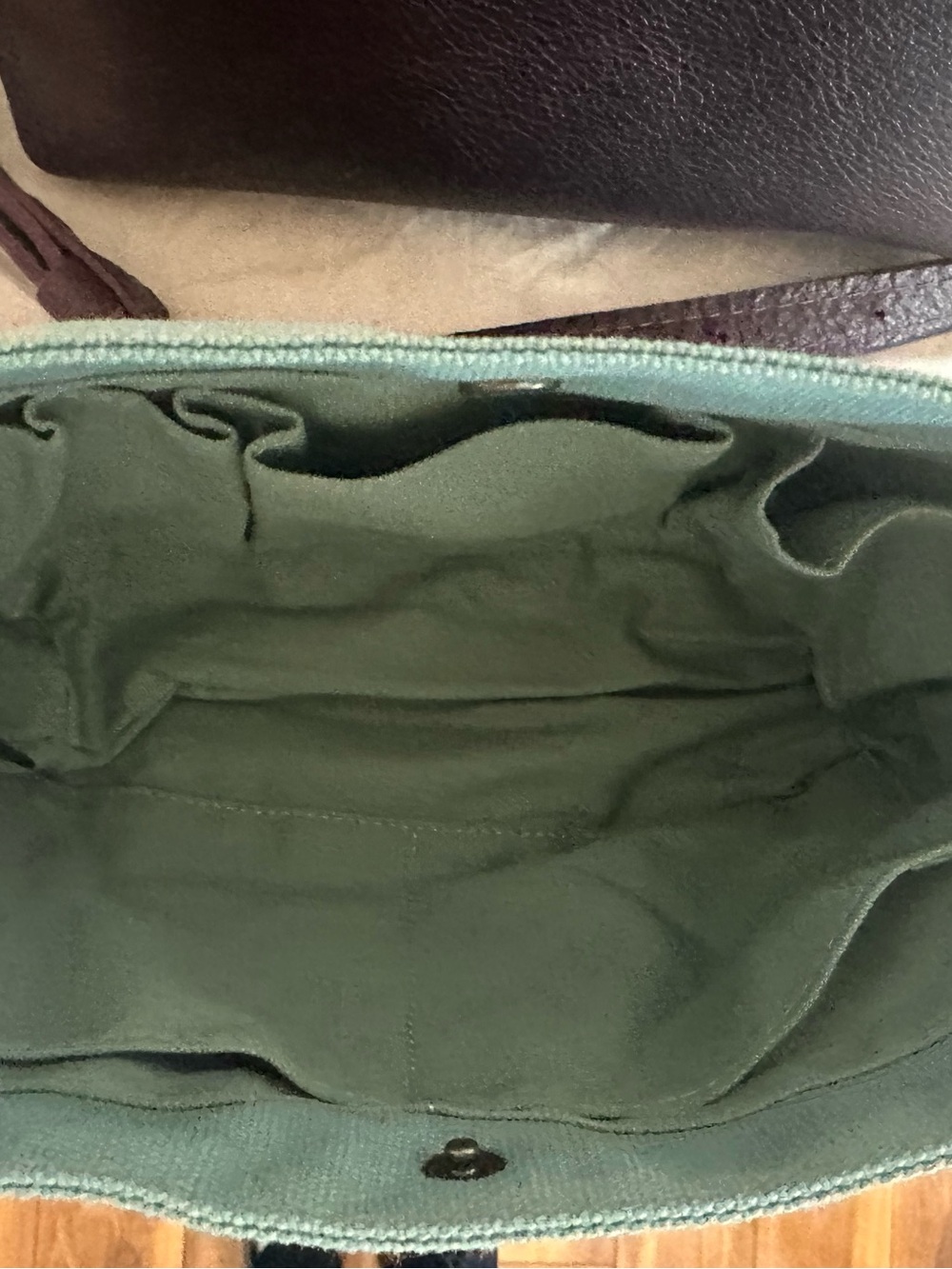Raindrop Leather tote, Portland Leather Goods, small, plum - Picture 9 of 12